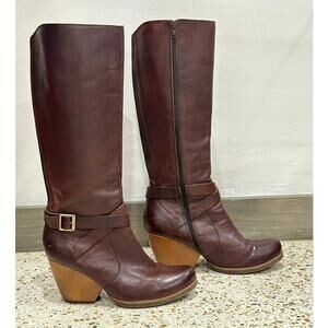 Kork-Ease Natali Knee High Boots Buckle Brown Leather Riding Boots size 8.5